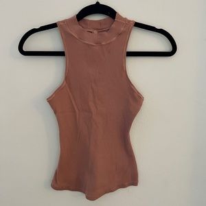 Skims cotton rib mock neck tank